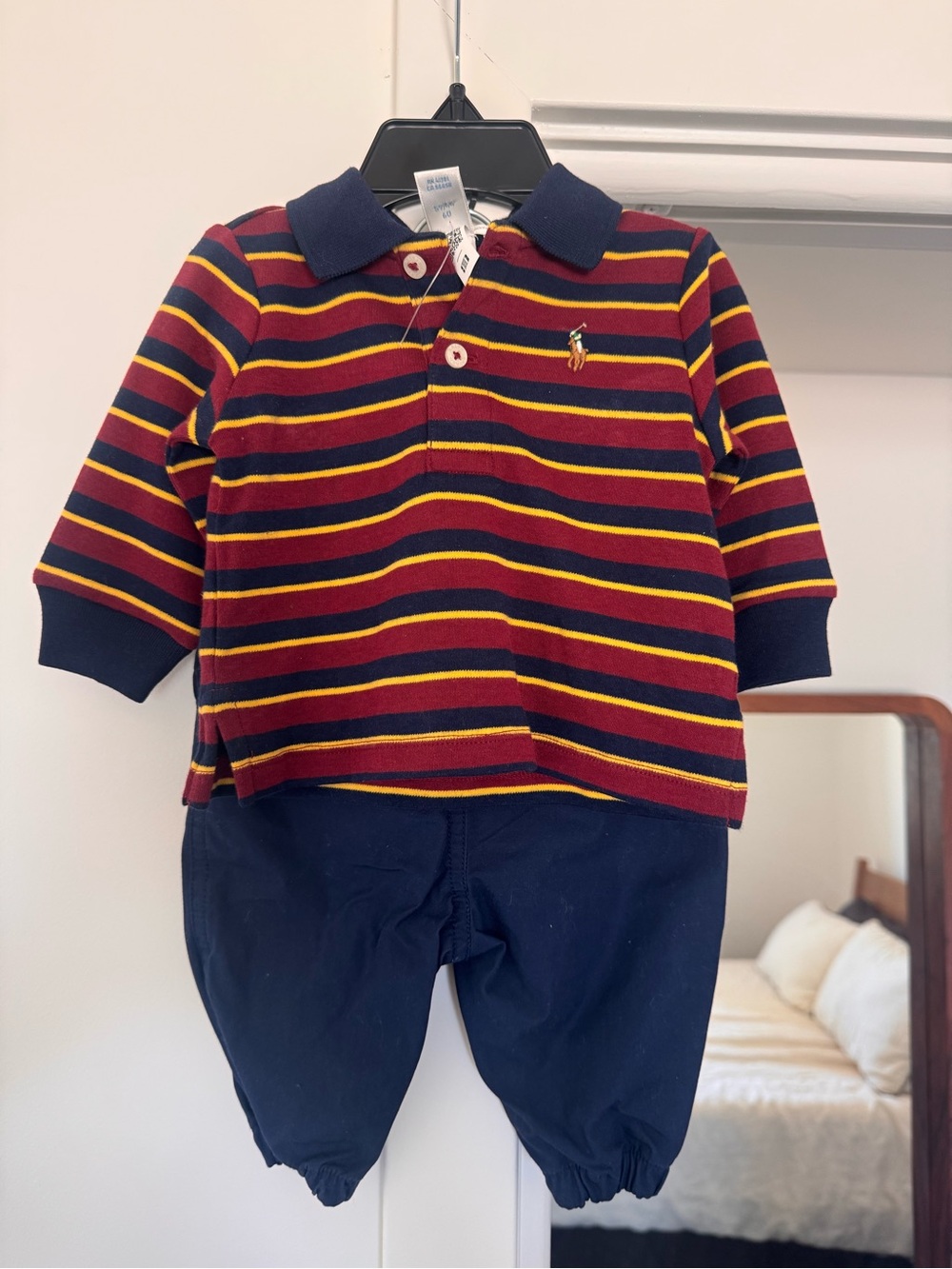 RALPH LAUREN Boys' Striped Polo Set 3m